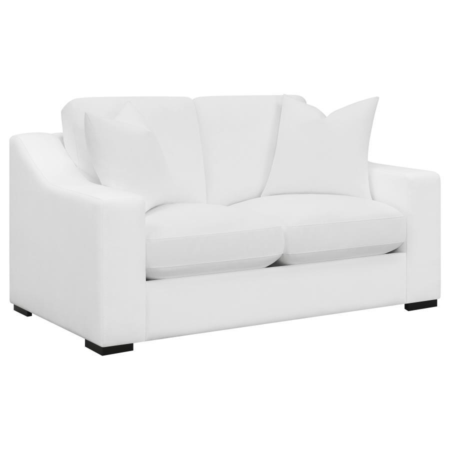 Ashlyn - Upholstered Sloped Arm Loveseat - White