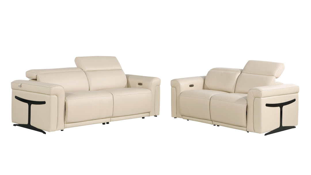 1126 - Top Grain Power Reclining Italian Leather Living Room Set