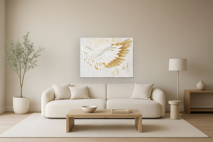 Radiant Feathered Uplift - 35" x 47" Framed Wall Art