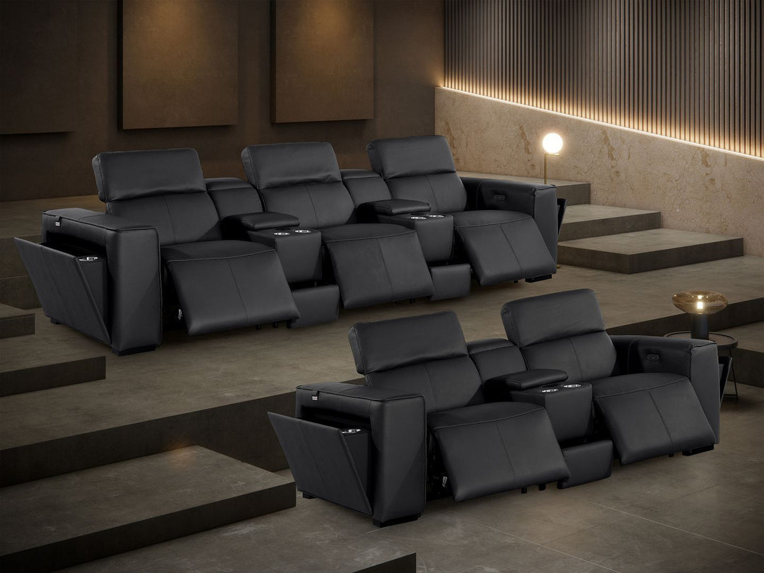 1224 - 8-Piece Modular Power Reclining Sofa &amp; Loveseat Set In With 5 Power Recliners &amp; Power Headrests