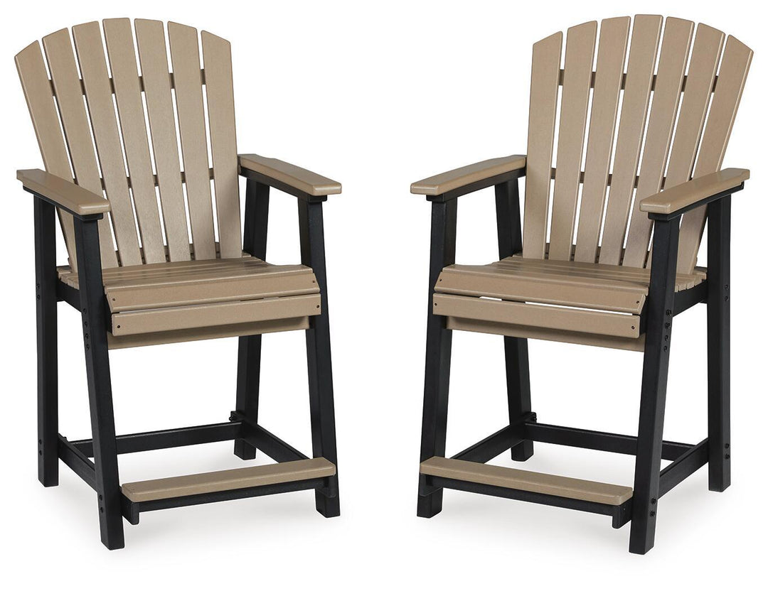 Fairen Trail - Barstool (Set of 2) - Black / Driftwood