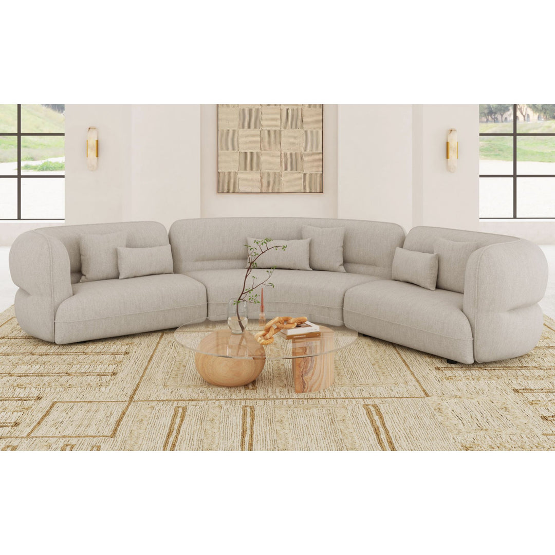 Four Seasons - Sectional Set With 6 Pillows - Camel