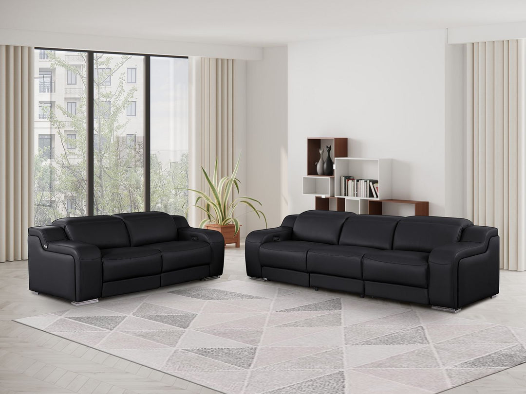 1116 - 5-Piece Modular Power Reclining Sofa And Loveseat Set In With 4 Power Recliners & Power Headrests