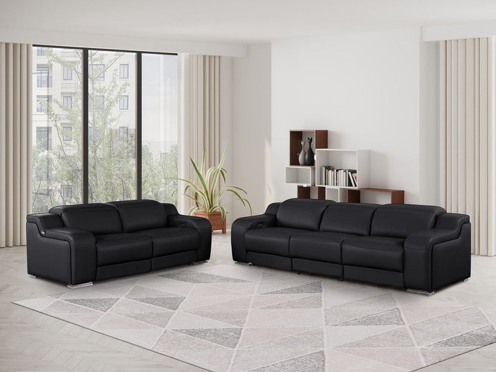 1116 - 5-Piece Modular Power Reclining Sofa And Loveseat Set In With 4 Power Recliners & Power Headrests