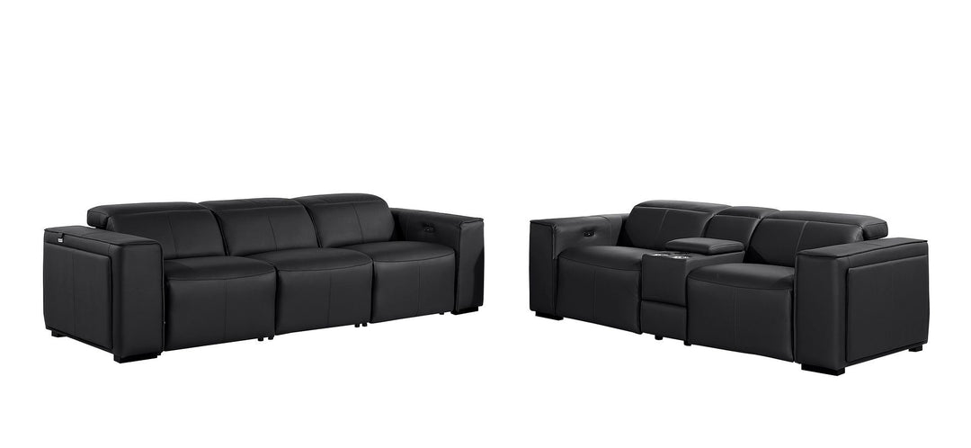 1224 - 6-Piece Modular Power Reclining Sofa And Console Loveseat Set In With 5 Power Recliners &amp; Power Headrests