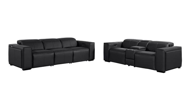 1224 - 6-Piece Modular Power Reclining Sofa And Console Loveseat Set In With 5 Power Recliners &amp; Power Headrests
