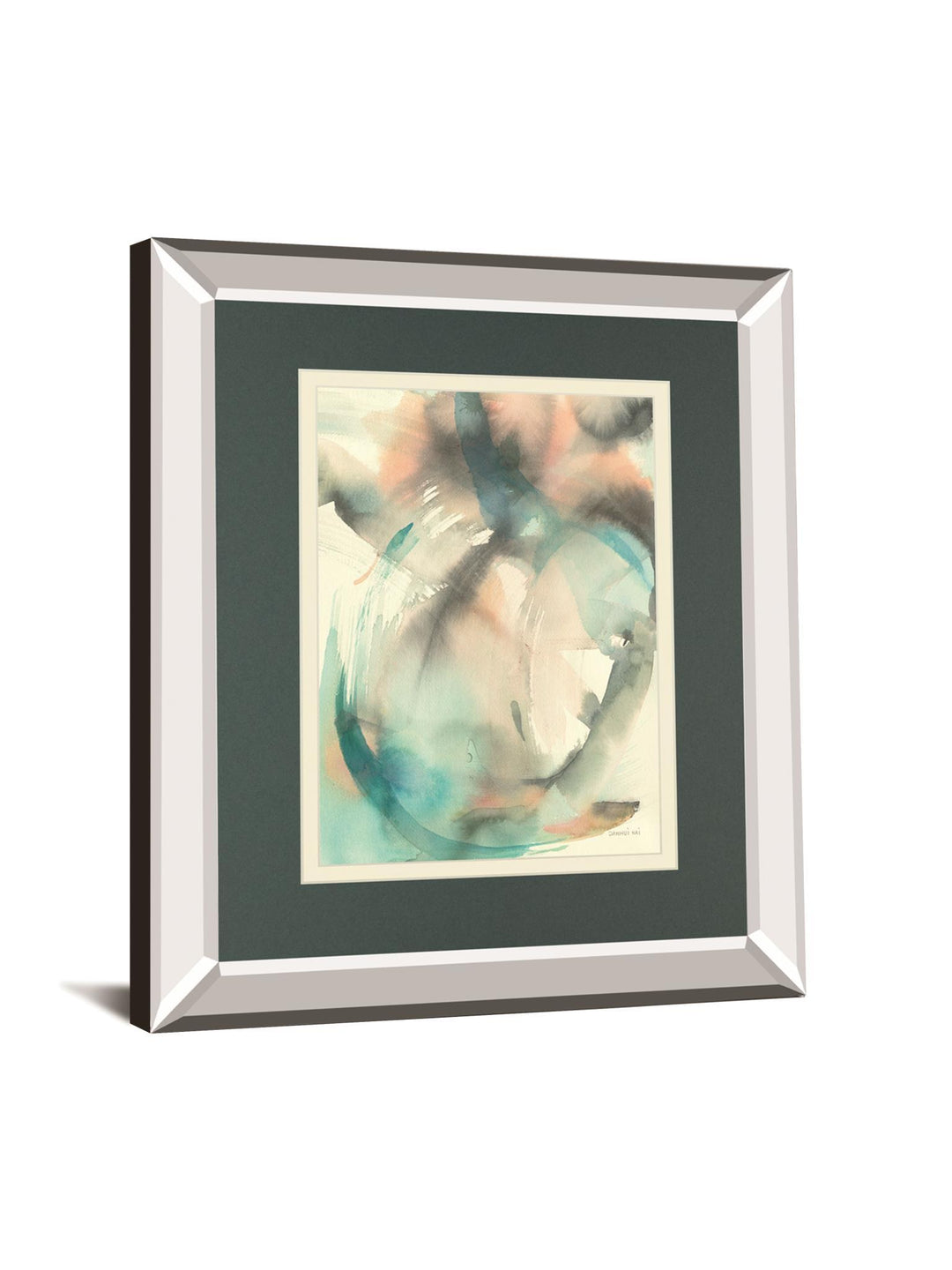 In Motion II By Danhui Nai Mirrored Frame - Blue