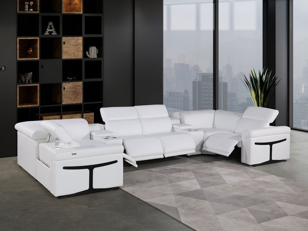 1126 - 8-Piece U-Shaped Sectional Sofa In With 4 Power Recliners &amp; Power Headrest