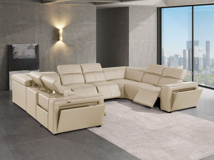 1224 - 8-Piece U-Shaped Sectional Sofa In With 4 Power Recliners &amp; Power Headrests