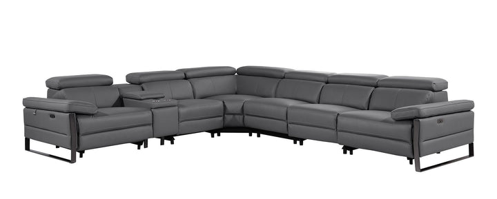 1246 - 7-Piece L-Shaped Modular Power Reclining Sectional With 4 Power Recliners And Power Headrests
