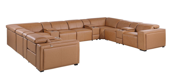 1224 - 12-Piece U-Shaped Sectional Sofa In With 4 Power Recliners &amp; Power Headrests