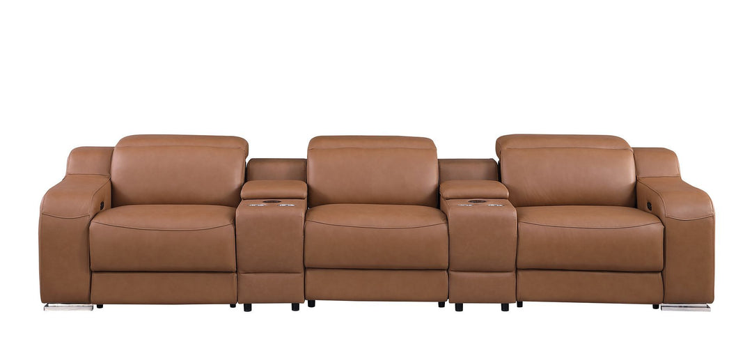 1116 - 5-Piece Modular Power Reclining Sofa In With 3 Power Recliners &amp; Power Headrests