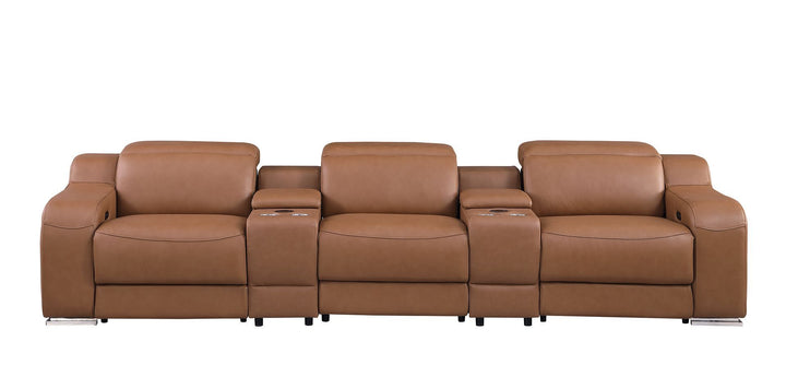 1116 - 5-Piece Modular Power Reclining Sofa In With 3 Power Recliners &amp; Power Headrests