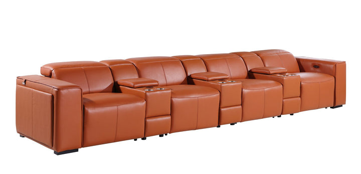 1224 - 7-Piece Modular Power Reclining Sofa In With 4 Power Recliners &amp; Power Headrests