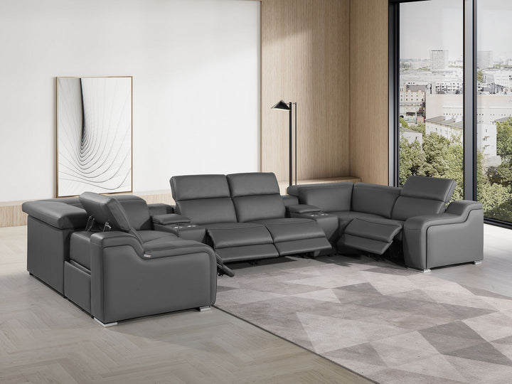 1116 - 8-Piece U-Shaped Sectional Sofa In With 4 Power Recliners &amp; Power Headrest