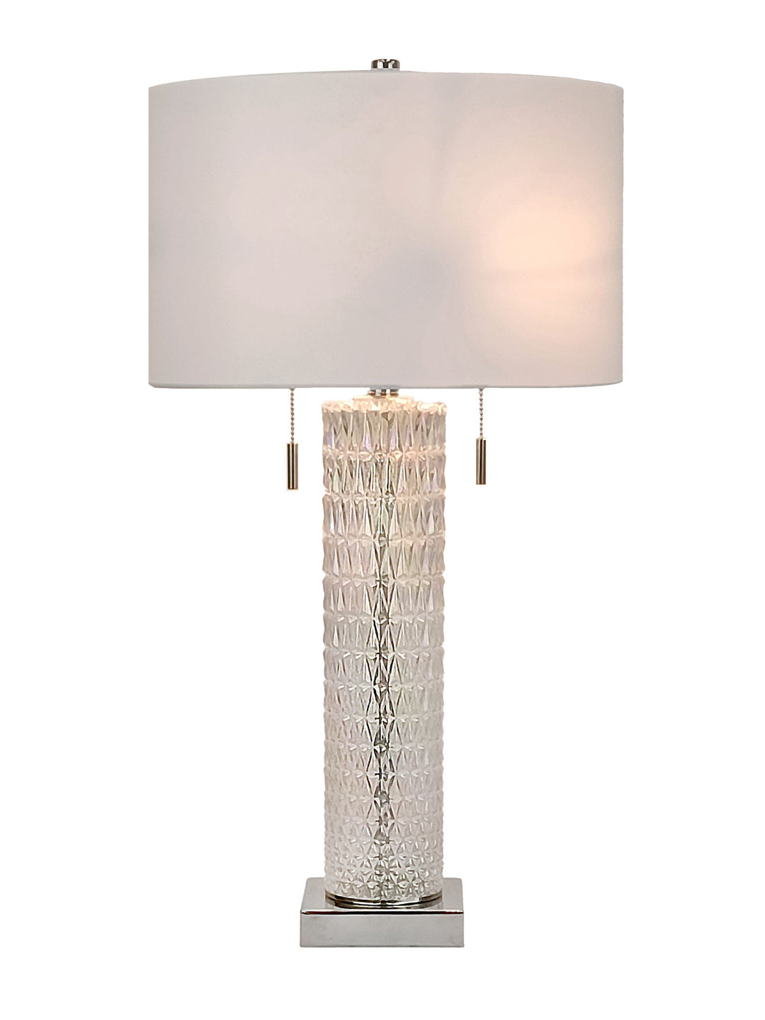 Radiant Glow Iridescent Glass &amp; Metal Table Lamp (Set of 2) - Irradescent / Polished Nickel