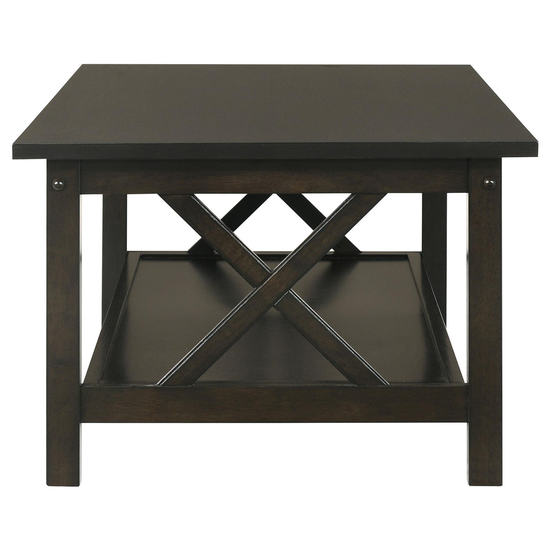 Rachelle 3-piece Rectangular Coffee Table Set Deep Merlot