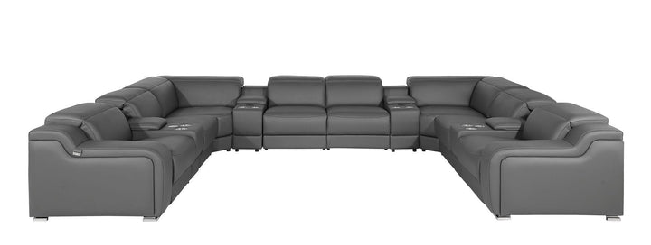 1116 - 12-Piece U-Shaped Sectional Sofa In With 4 Power Recliners &amp; Power Headrests