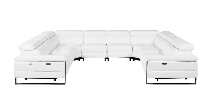 1246 - 8-Piece U-Shaped Modular Power Reclining Sectional With 4 Power Recliners And Power Headrests