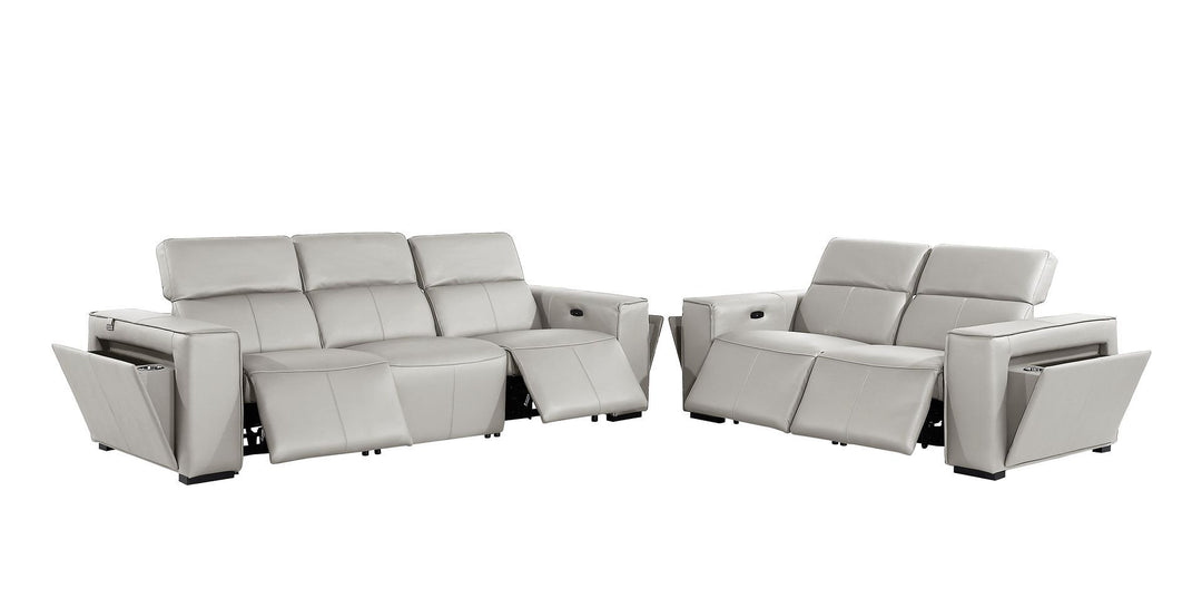 1224 - 5-Piece Modular Power Reclining Sofa And Loveseat Set In With 4 Power Recliners &amp; Power Headrests