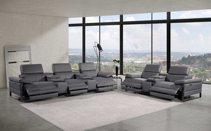 1246 - Modular Power Reclining Dual Console Sofa And Console Loveseat Set With Power Headrests