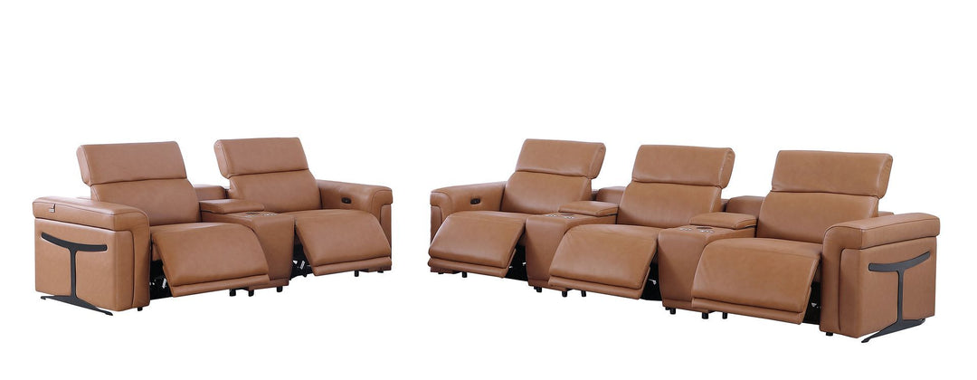 1126 - 8-Piece Modular Power Reclining Sofa &amp; Loveseat Set In With 5 Power Recliners &amp; Power Headrests