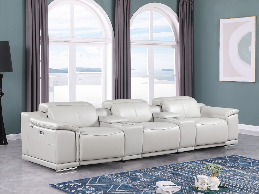 9762 - 5-Piece Modular Power Reclining Sofa And Loveseat Set With 3 Power Recliners In