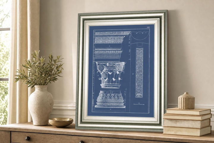 22x26 Column &amp; Cornice Blueprint I By Vision Studio - Blue