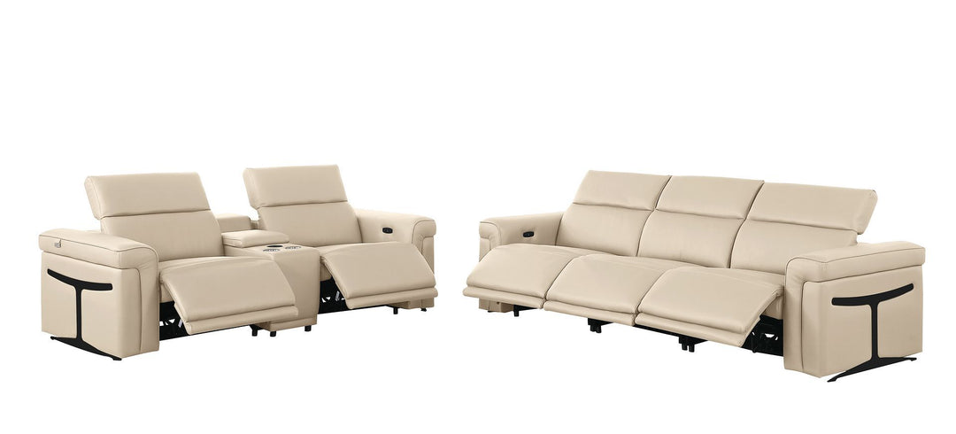 1126 - 6-Piece Modular Power Reclining Sofa And Console Loveseat Set In With 5 Power Recliners &amp; Power Headrests