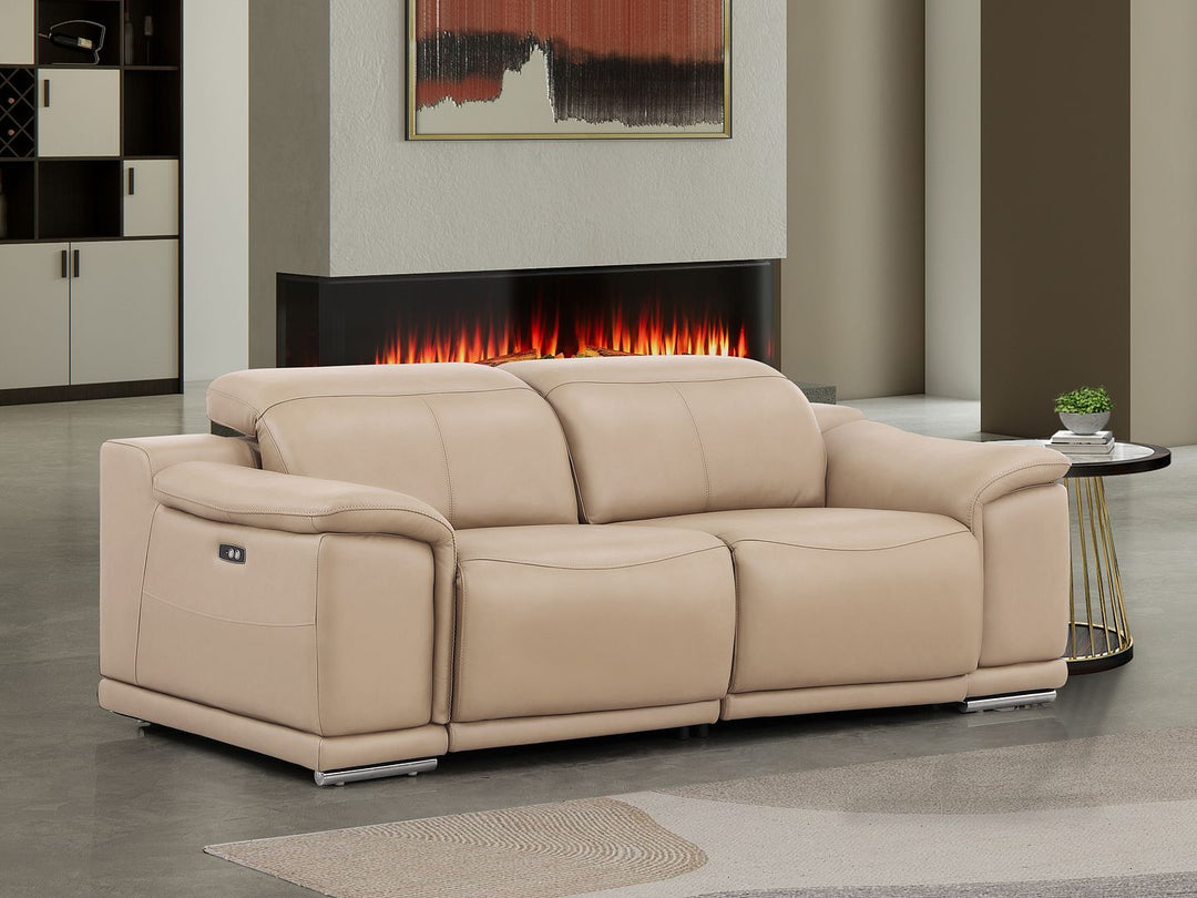 2679 - Genuine Leather Loveseat With Dual Power Recliners