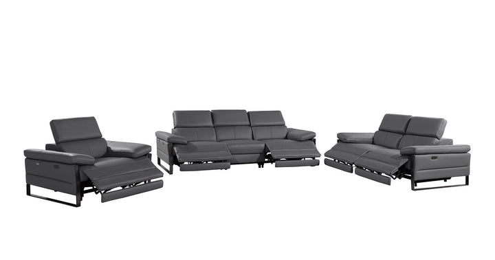 1246 - Modular Power Dual Reclining Sofa, Loveseat, And Chair Set With Power Headrests