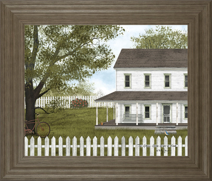 The Green, Green Grass Of Home By Billy Jacobs - Framed Print Wall Art - Green