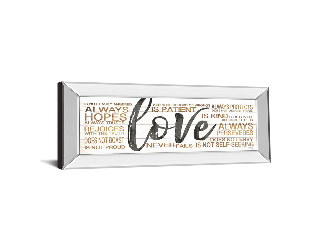 Love By Marla Rae - Mirror Framed Print Wall Art - White