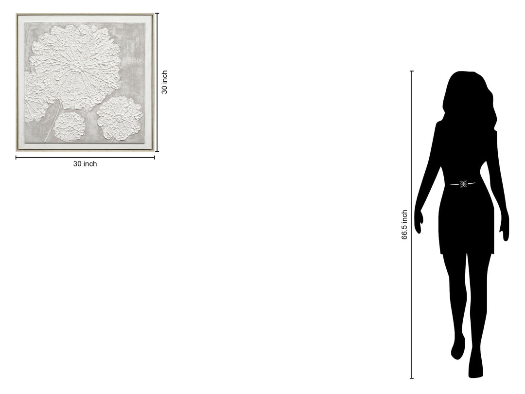 "Textured Elegance I" Hand-Painted Canvas In Frame - Neutral