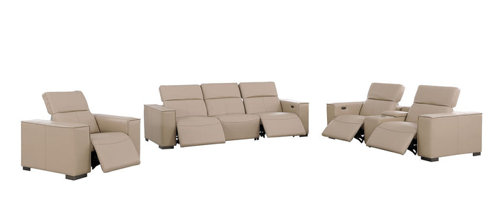 1208 - Modular Leather Set With 5 Power Recliners &amp; Power Headrests