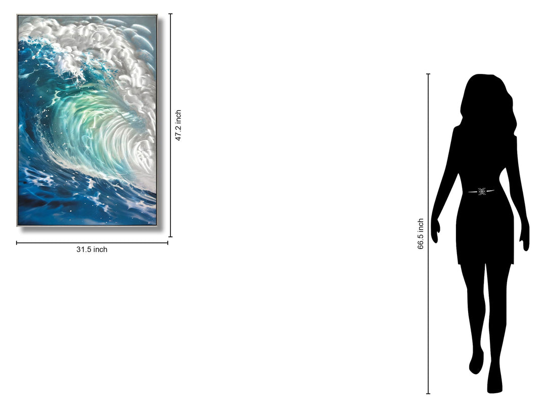 Cerulean Surge - 32" x 47" Framed Wall Art