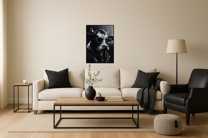 Studded Attitude Bovine - 21" x 29" Framed Wall Art