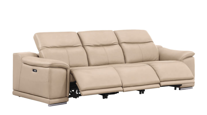 2679 - Power Reclining Sofa, Console Loveseat &amp; Chair Set In Genuine Leather (6 Recliners)