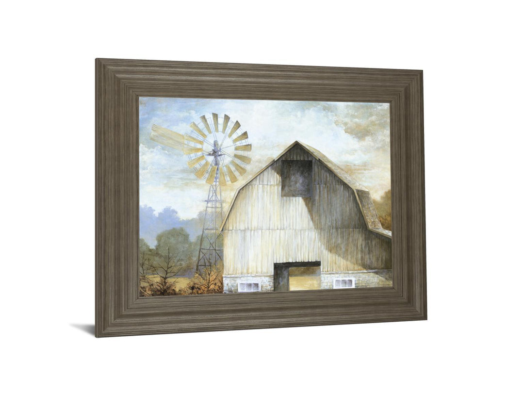 Barn Country By White Ladder - Framed Print Wall Art - Beige