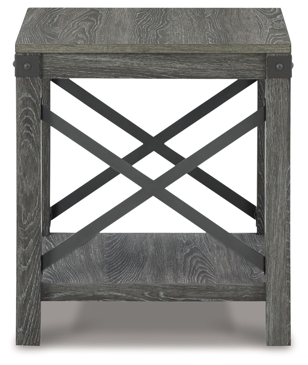 Freedan - Square End Table - Grayish Brown