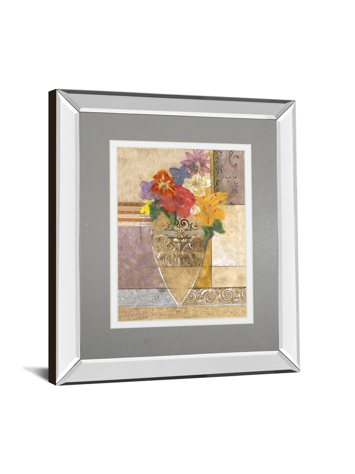 Rose By Hollack - Mirror Framed Print Wall Art - Gray