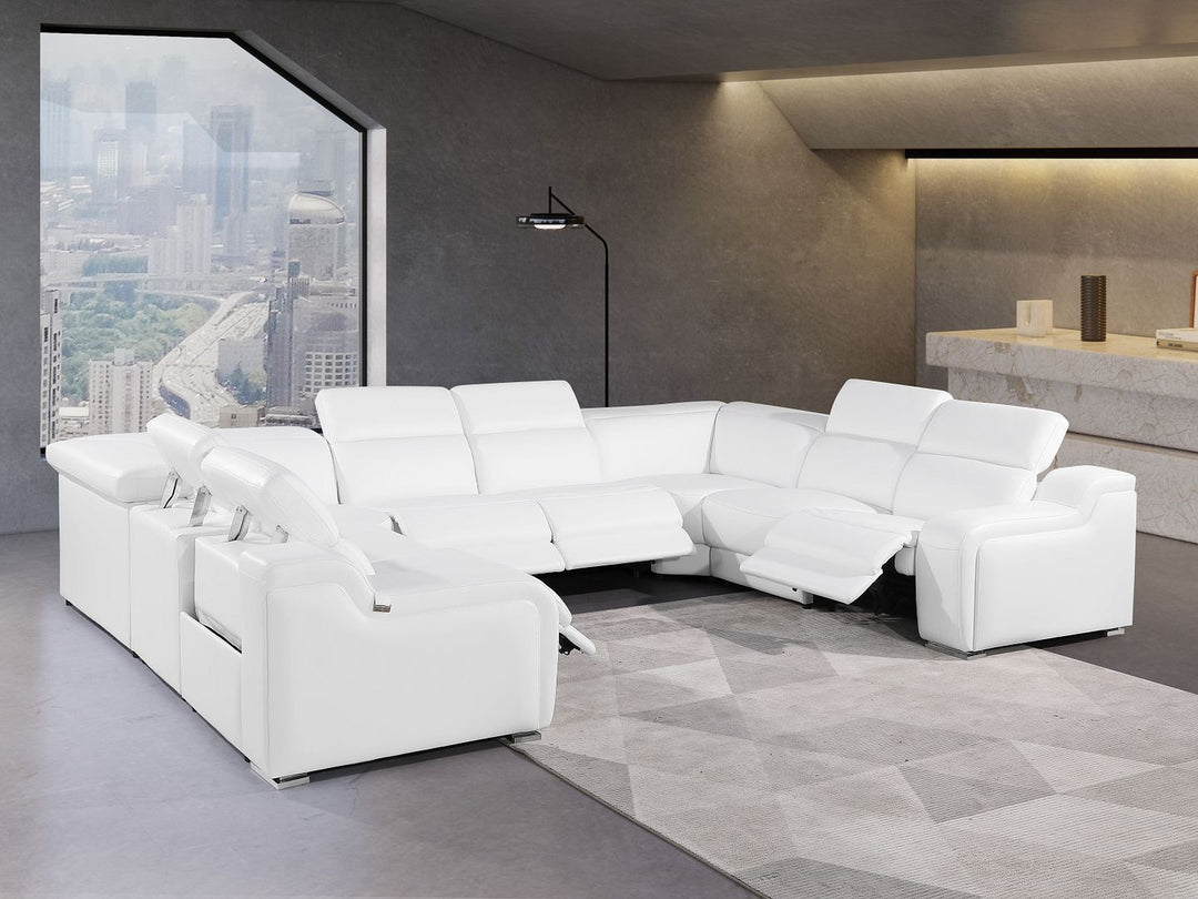 1116 - 8-Piece U-Shaped Sectional Sofa In With 4 Power Recliners &amp; Power Headrests