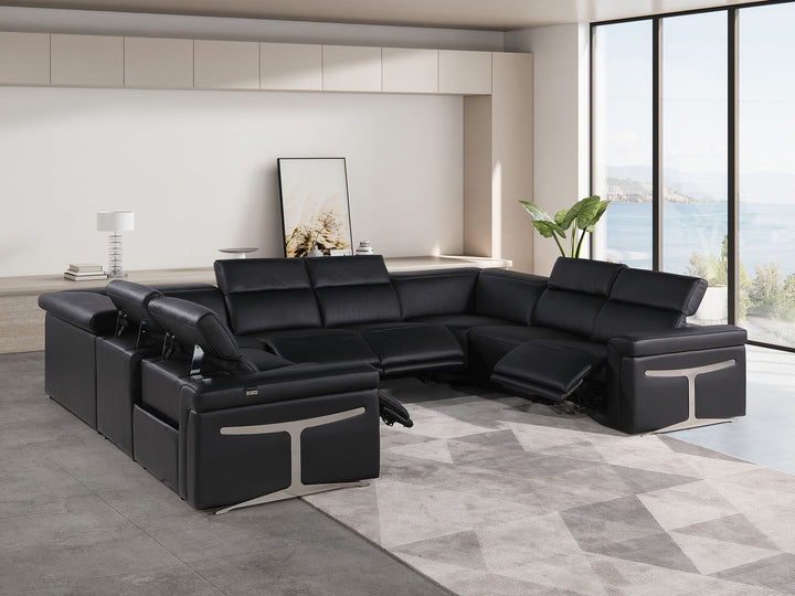 1126 - 8-Piece U-Shaped Sectional Sofa In With 4 Power Recliners &amp; Power Headrests