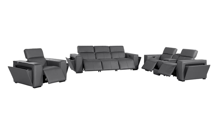 1224 - 7-Piece Modular Power Reclining Sofa, Loveseat &amp; Chair Set In With 6 Power Recliners &amp; Power Headrests