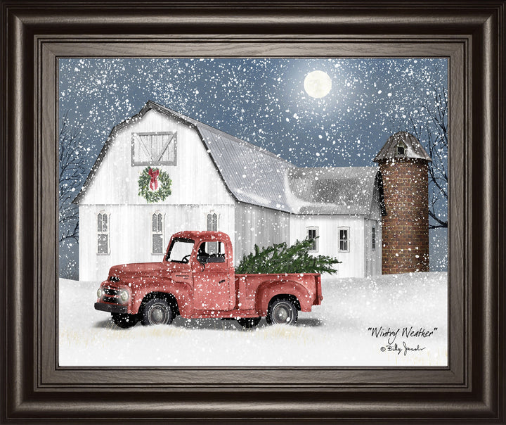 Wintry Weather By Billy Jacobs - Framed Print Wall Art - White