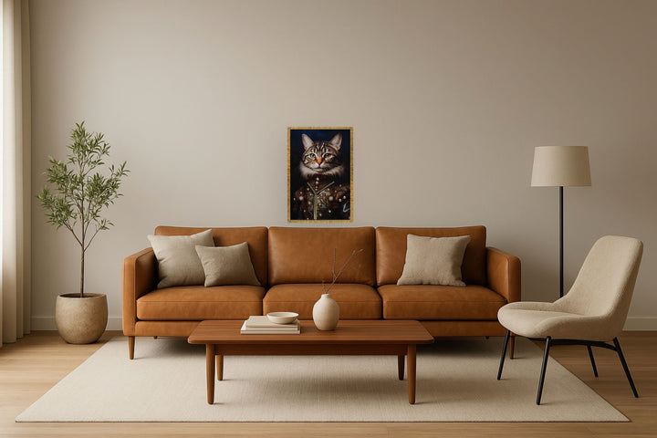 Noble Tabby Portrait - 17" x 25" Framed Wall Art