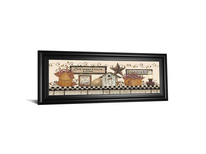 Love Makes A House A Home By Linda Spivey - Framed Print Wall Art - Beige