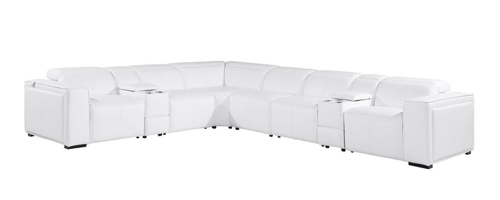 1224 - 8-Piece L-Shaped Sectional Sofa In With 3 Power Recliners &amp; Power Headrests