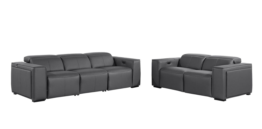 1224 - 5-Piece Modular Power Reclining Sofa And Loveseat Set In With 4 Power Recliners &amp; Power Headrests