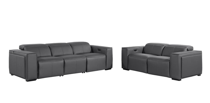 1224 - 5-Piece Modular Power Reclining Sofa And Loveseat Set In With 4 Power Recliners &amp; Power Headrests